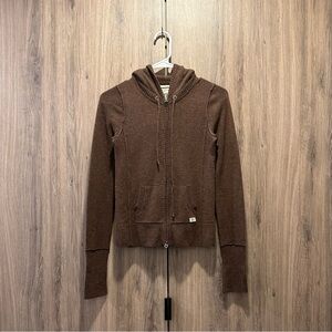 Vintage Ruehl 925 Brown Cashmere Zip Up Hoodie Size S